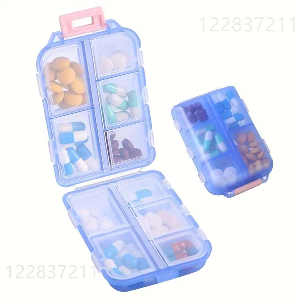 1PC 10-Grids Small Pill Cases Organizer Box Weekly Travel Portable Pocket Medicine Boxes Holder Plastic Container Storage Gadget