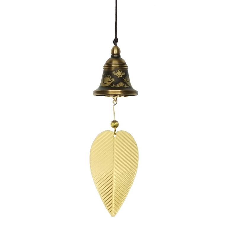 Japanese Luck Leaf Wind Chimes for Outside Brass Wind Bells Indoor Garden Bells Campanula Handmade Garden Decorations