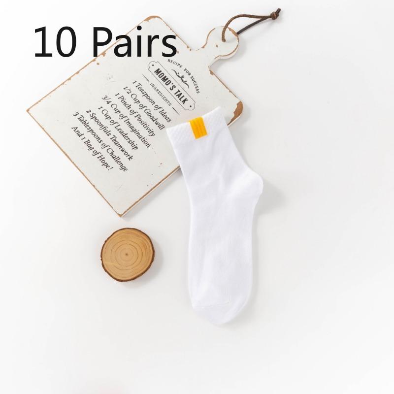 10 Pairs of Men's Mid-calf Sweat-absorbing Imitation Fabric Corset Sports Socks for Spring, Summer and Autumn