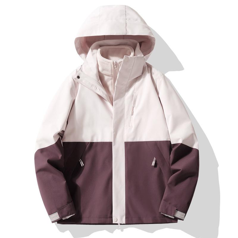 New style windproof jacket for autumn and winter, three-in-one outdoor skiing and mountaineering clothing for couples