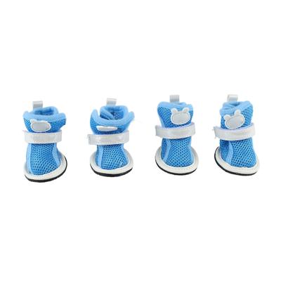 Dog Mesh Shoes Prevent Slip Breathable Lightweight Fashionable Puppy Summer Boots for Bichon Teddy Blue