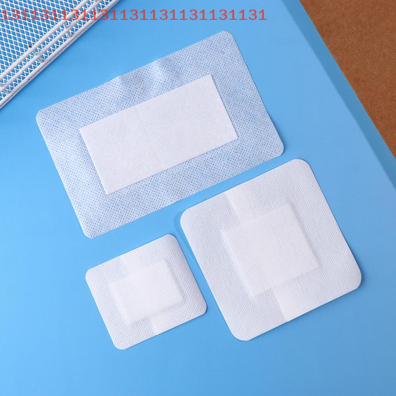 10Pcs Breathable Edge Gauze Pads Soft Non-woven Self-adhesive Wound Dressings with Elastic Tape for Outdoor Use