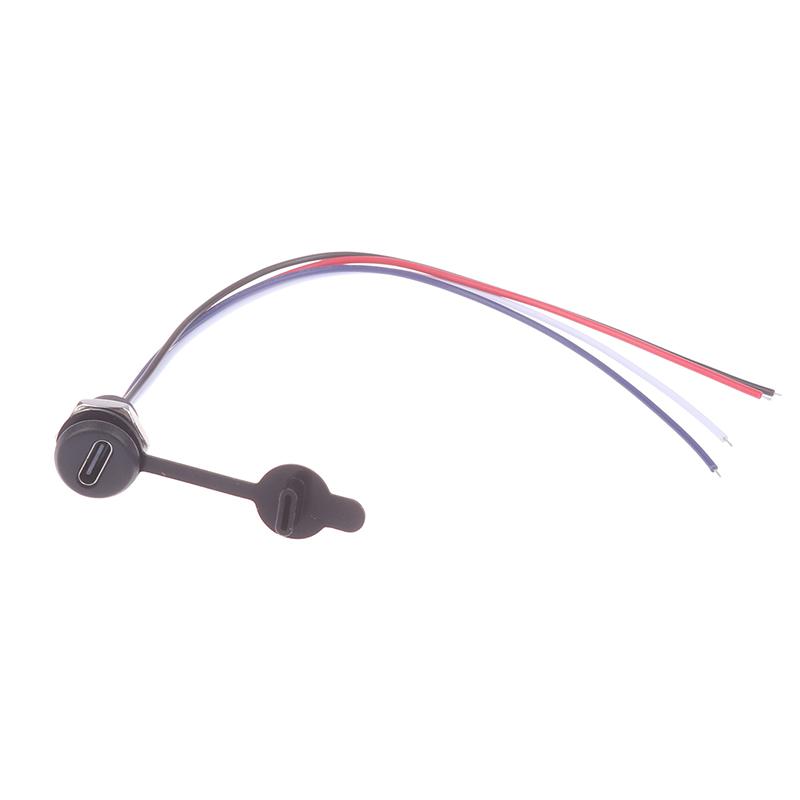 

1 шт. Гніздовий роз єм для зарядки з припаяним дротом USB Type-C Водонепроникний роз єм Прямий обтиск Гніздова база