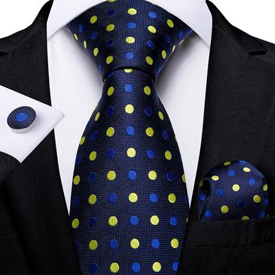 Seidenkrawatte mit Punkten für Herren, für Business, Party, Hochzeit, formelle Anlässe, 8,5 cm, Krawattenset