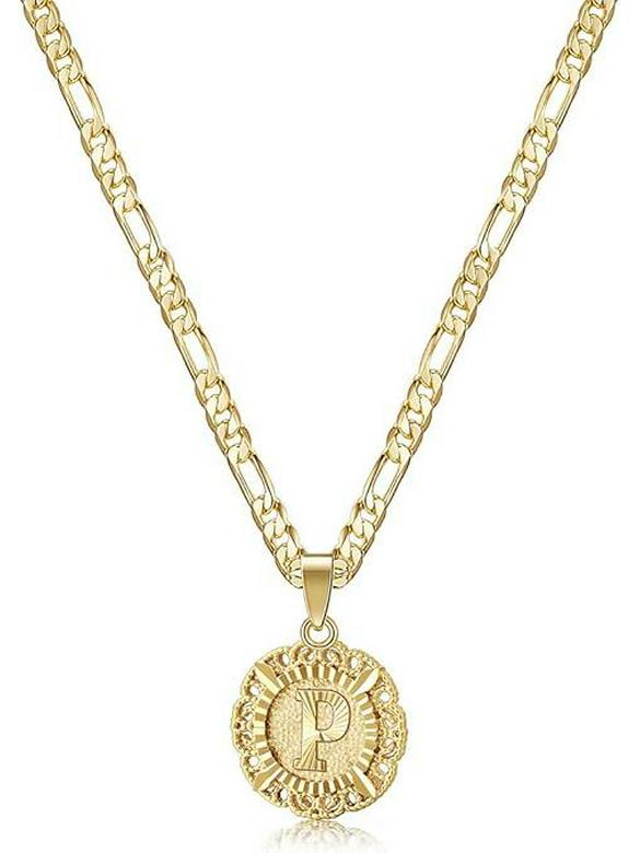 Versatile Alphabet Pendant Figaro Chain Necklace - High-End Light Luxury Clavicle Chain, 26 Letters Available