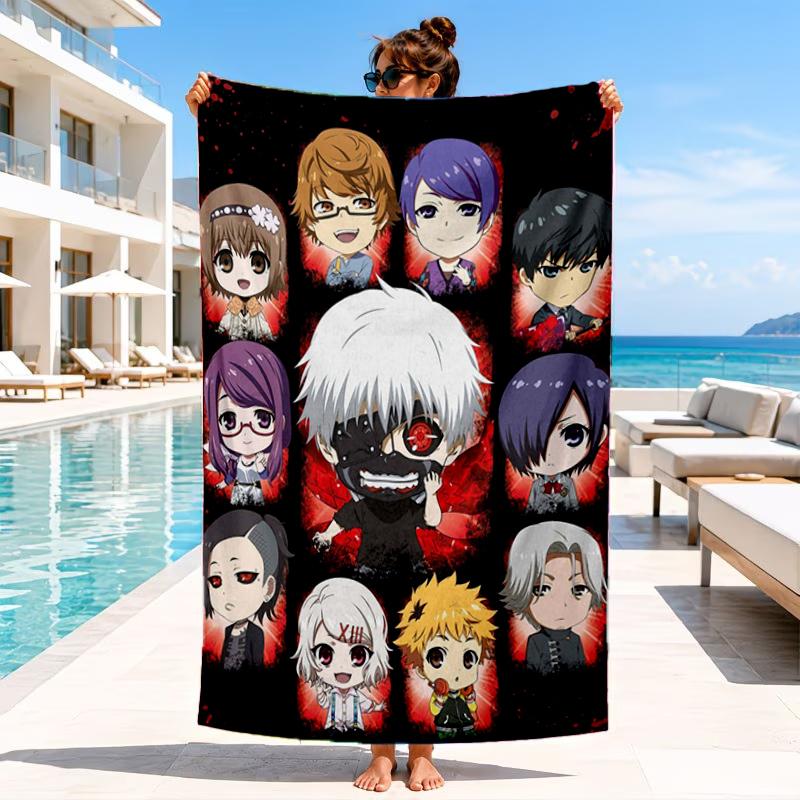 Tokyo anime Artwork Beach Towel, Microfiber Beach Towel, Perfect For Pool, Beach, Travel, Home Decor Beach Party Fan gifts