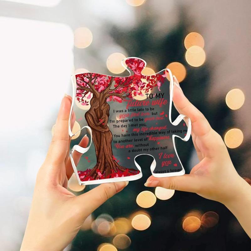 "To My Future Wife" Puzzle Plaque - Romantic Acrylic Gift with Photography Utility