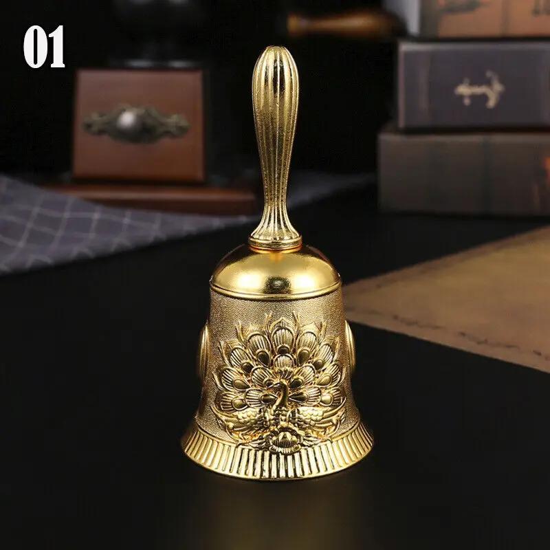 Hand Call Bell Retro Metal Dinner Hand Cranked Bell Altar Wicca Divination Pagan Wedding School Decor Christmas Tree Ornaments