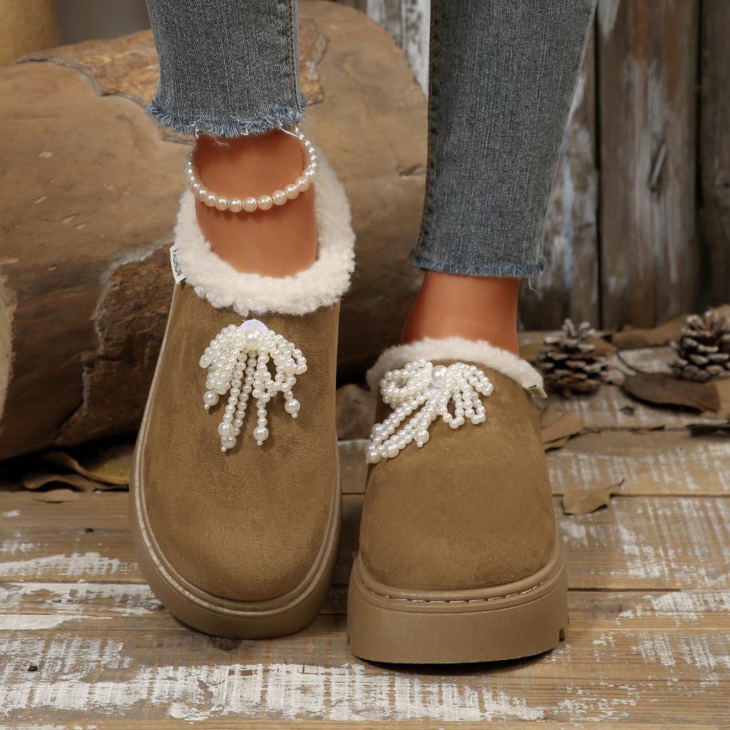 Shorty platform Birkenstock cotton shoes autumn and winter new warm non-slip retro lace-up velvet casual
