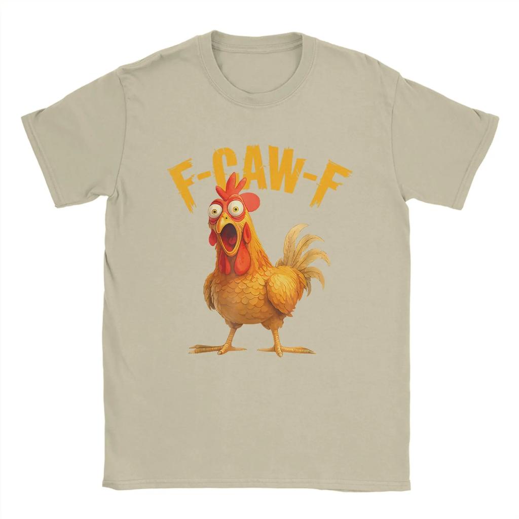 Funny F Caw F Chicken FCAWF Chicken T-Shirt Men  Funny  Tee Shirt Crew Neck Short Sleeve T Shirts Gift Idea Clothes