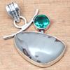 Pendant Designer Jasper Chrome Diopside Gemstone Silver Jewelry 2.5"