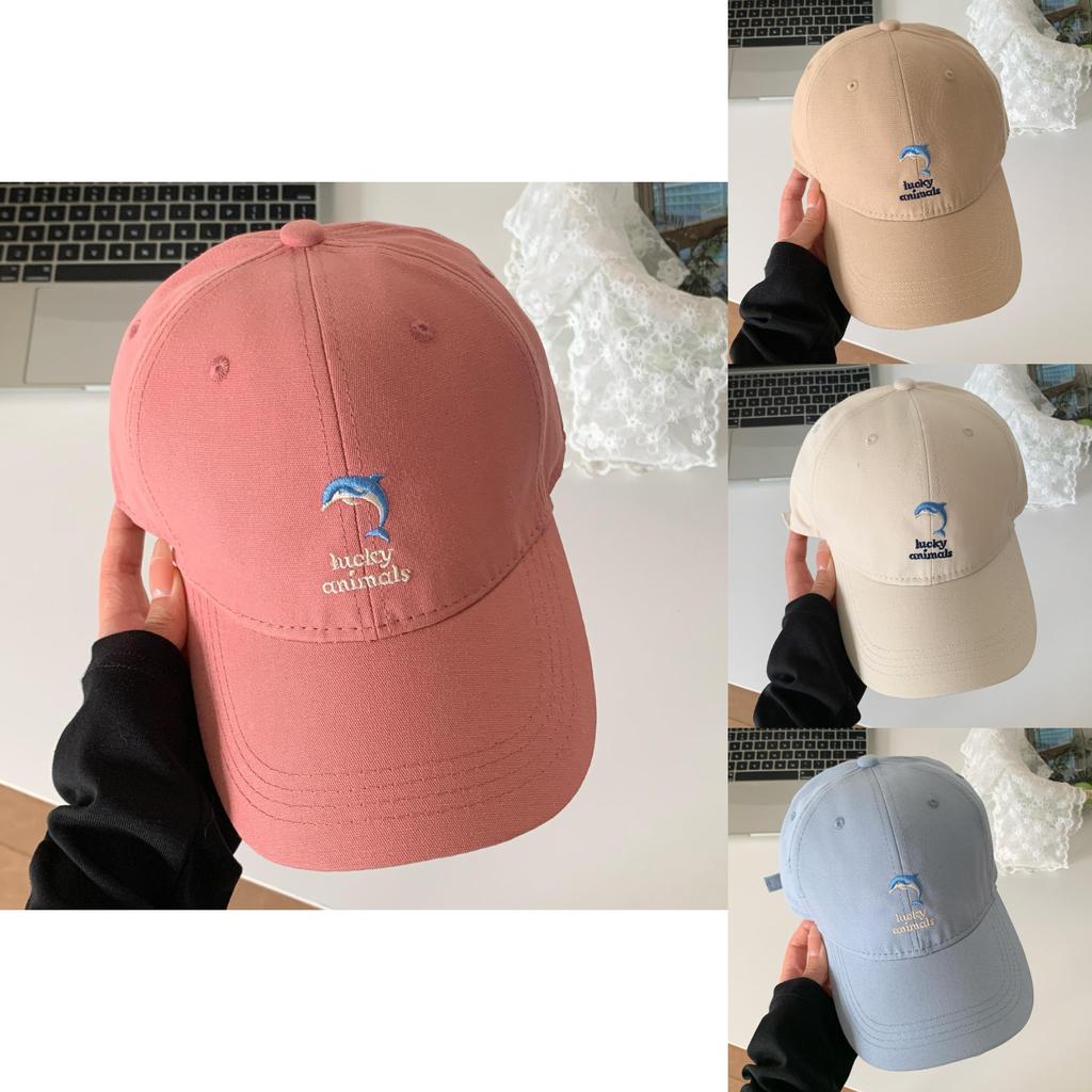 Cute Embroidered Dolphin Baseball Cap For Women Sun Protection And Breathability