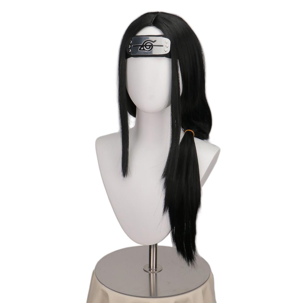 Anime Cos Uchiha Itachi Cosplay Wigs Itachi Uchiha Long Straight Black Heat Resistant Synthetic Hair Anime Cosplay Wigs