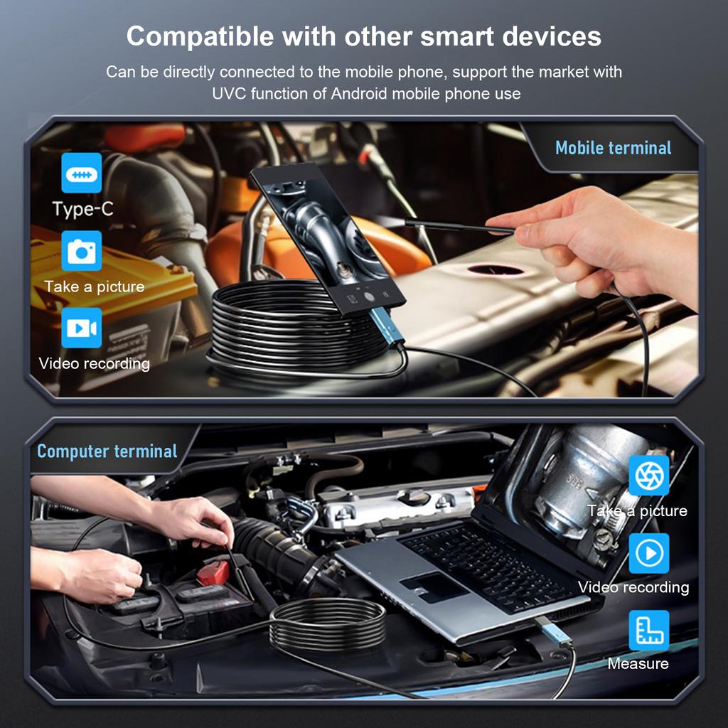 1080P Sewer Inspection Camera with 4.5 Inch IPS Screen Monitor Borescope Camera with LED Fill Light