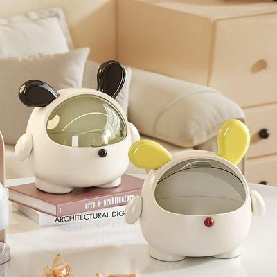 Desktop Rabbit Storage Box Desk Organizer Bin Cute Student Girls Hair Accessories Stationary Storage Kawaii Korean Storage Rack