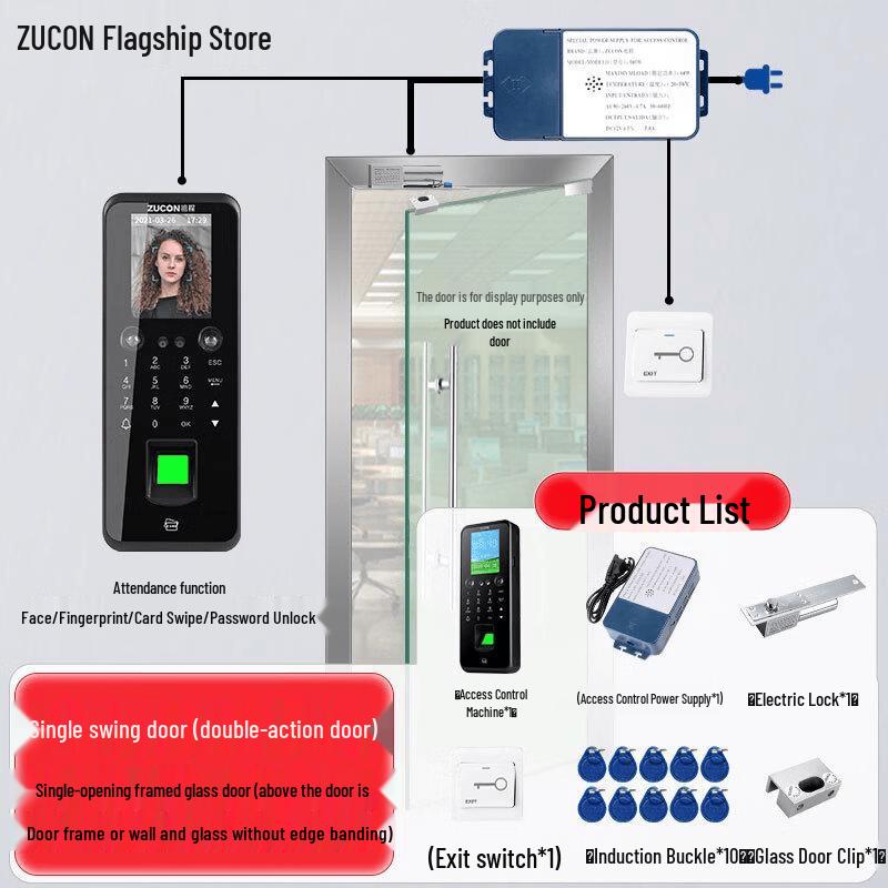 ZUCON F17 Face & Fingerprint Access Control System CN plug (adapter included)