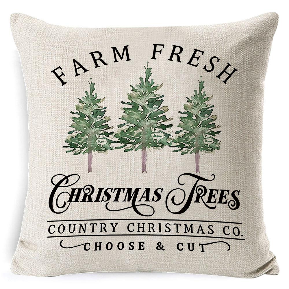 Christmas Celebration Pillow Elk Snowman Festive Cushion Cover Red Sofa Back Cushion Pillow Cover