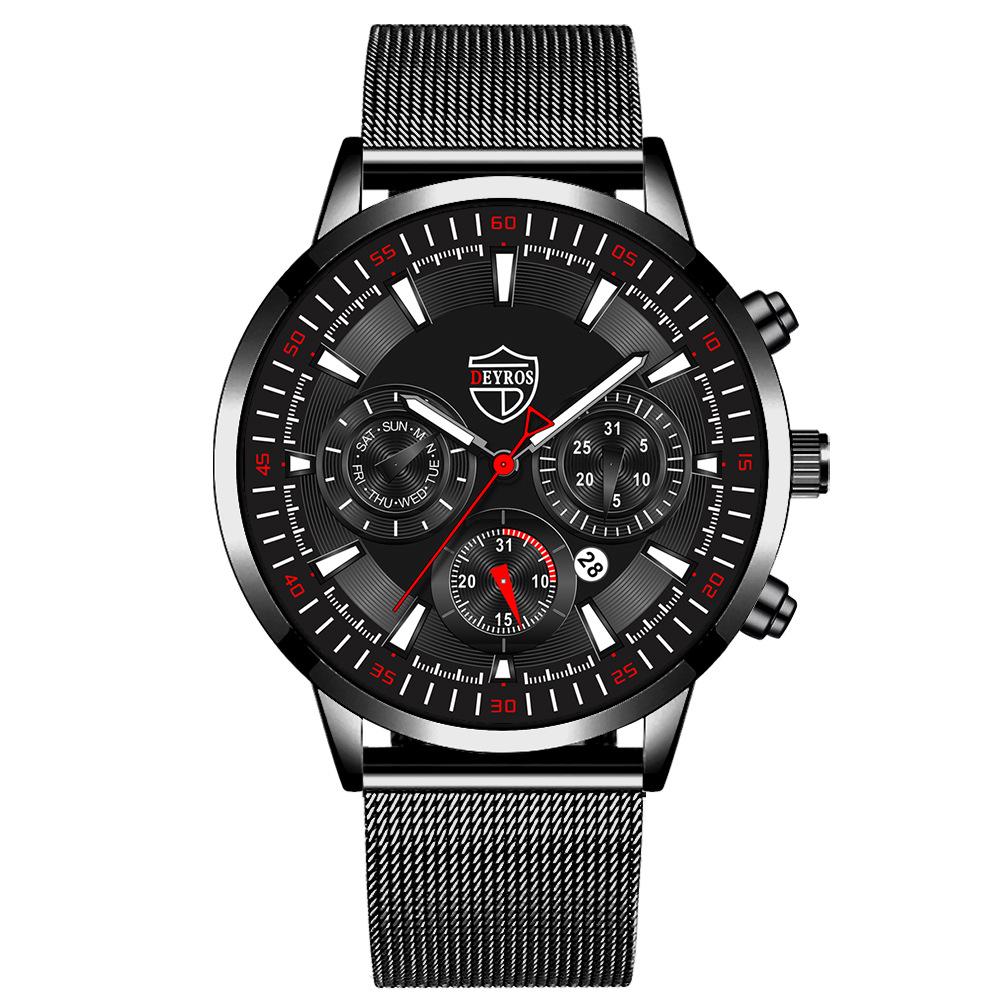 Milan Mesh Belt Men S Watch Personalized Leisure Calendar Luminous Quartz Watch