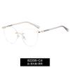 Spring Hinge Transparent Rimless Glasses Women Trendy Large Cat Eye Anti Blue Light Plain Glass Spectacle