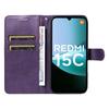 For Xiaomi Redmi 15C 4G (Global) (171mm)/Poco C85 4G (171mm) Leather Wallet Case with Strap Solid Color Phone Stand Cover