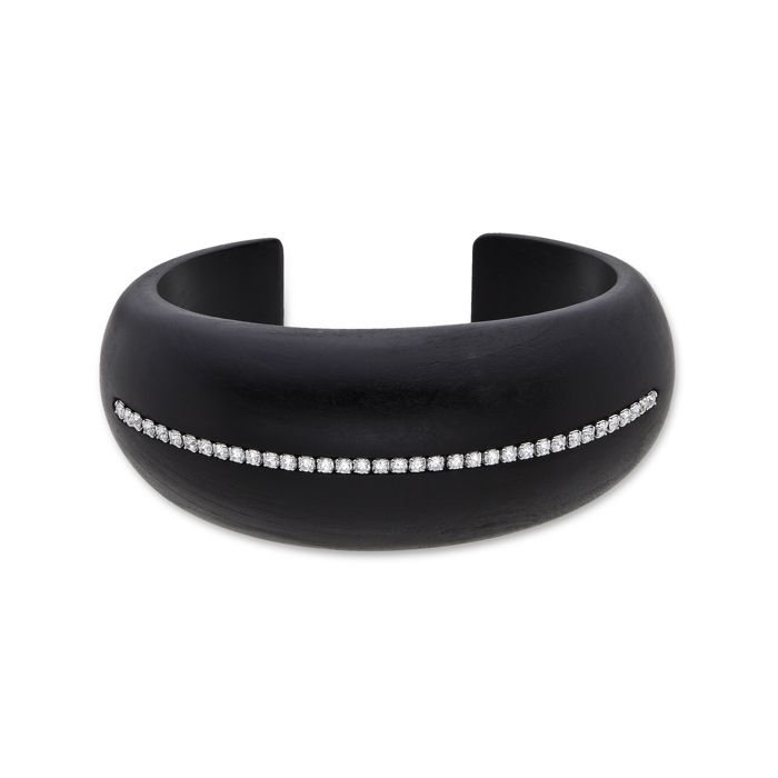 Bracelet - Iwox - Argent 925 - Bois noir - Diamètre 62 mm - Poids 2,8 gr