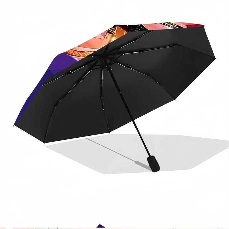KPop Demon Hunters Print Automatic Open Close Umbrella, Portable Foldable Umbrella, for Outdoor Commute Camping Trip, Ideal Birthday Gift
