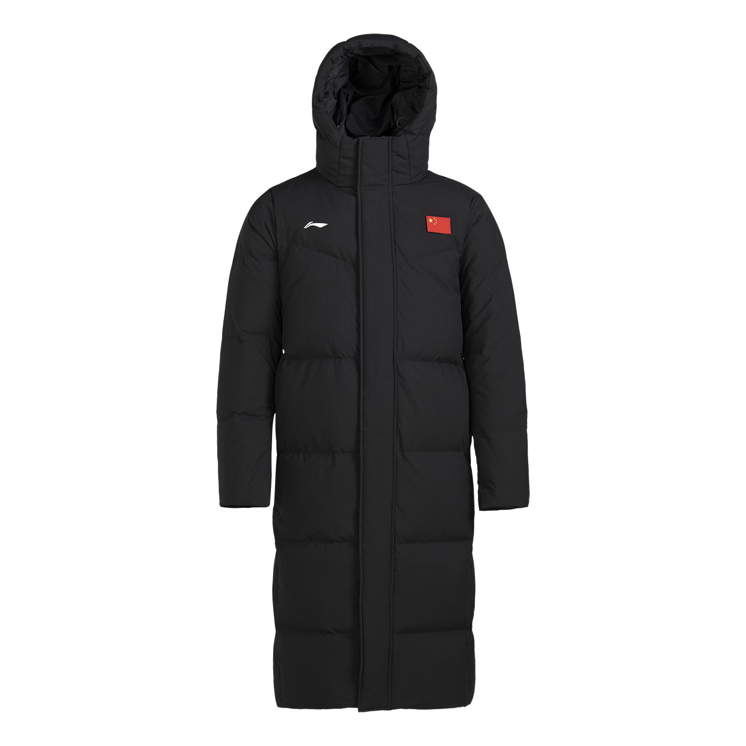Li Ning Down Jackets Unisex Black Hooded Thickened AYMV755-1 L
