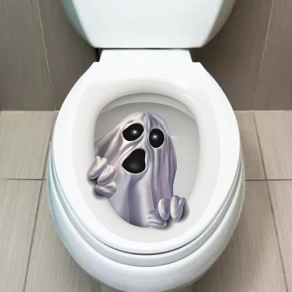 Wansheng Toilet Seat Sticker, Scary Toilet Seat Decoration, 3d Horror Pattern, Bathroom, Home Decoration
