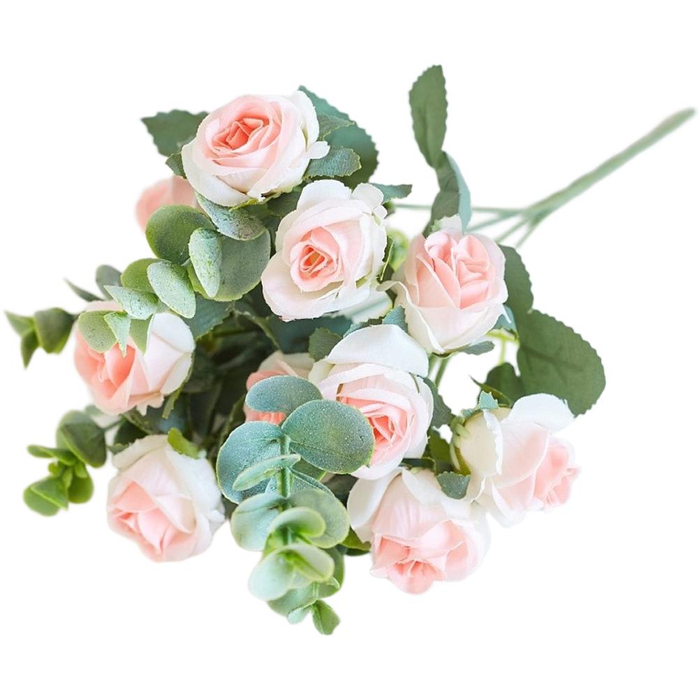 1PC Artificial Rose Flower Bouquet Fake Silk Flowers For Wedding Home Decor Office Realistic Fake Rose Vase Table DIY Decor