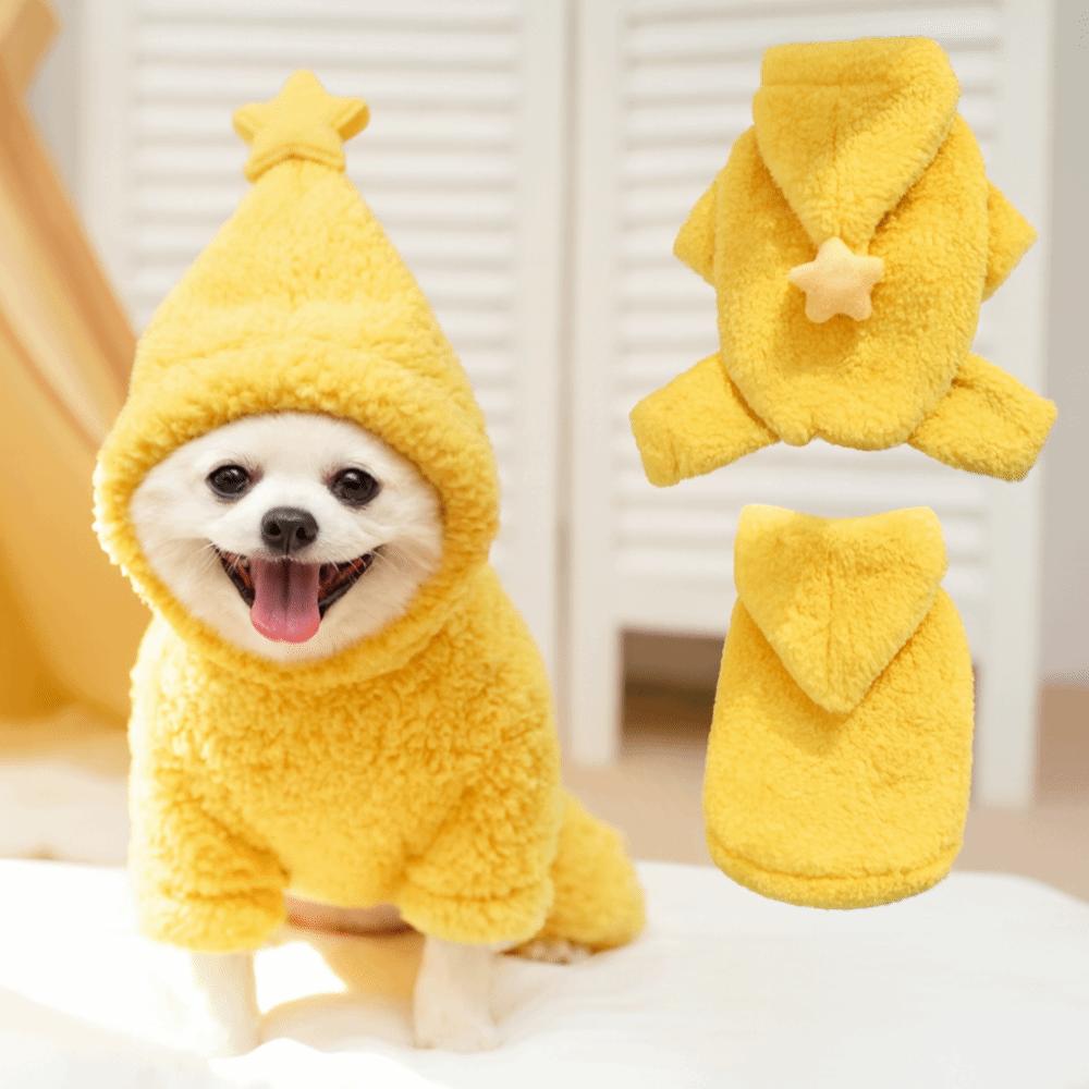 Cute Star Elements Pet Hoodie Fabric Warm Cat Vest Thick Material Cozy Hoodie Autumn Wear