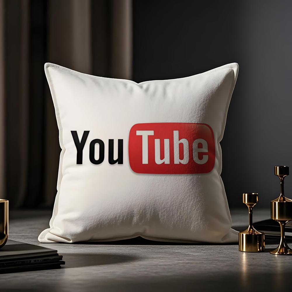 Youtube Cushion Cover Anti-Dustmite Pillowcase Invisible Zipper Silky Short Plush Sofa Cushion Cover