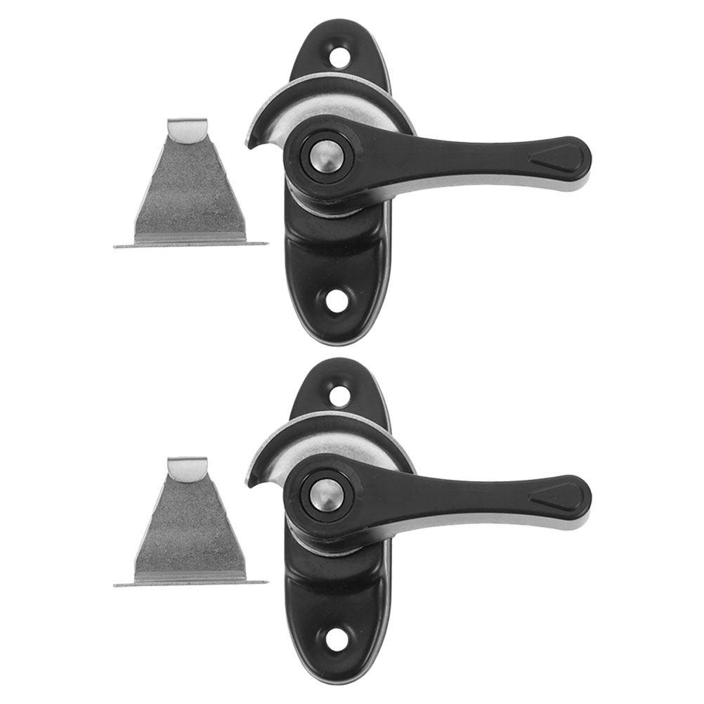 2Set Moon Shaped Stainless Steel Window Lock Latch with Hook Easy Install Security Door Lock for Home Hotel Garage Sliding