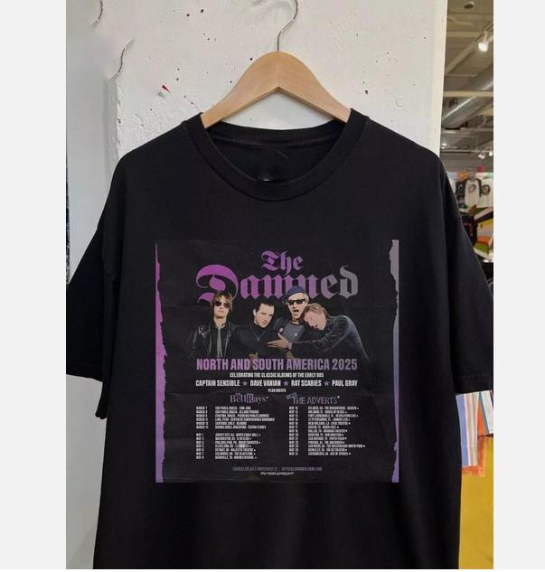 The Damned Band 2025 North South American Tour Full Size Unisex T-Shirt XXXXL
