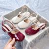 2026New Stylish and Fashionable Low-heeled Baby Shoes, Small Leather Shoes, Medium and Large Sizes, Small High-heeled Shoes, Stage Performance Shoes