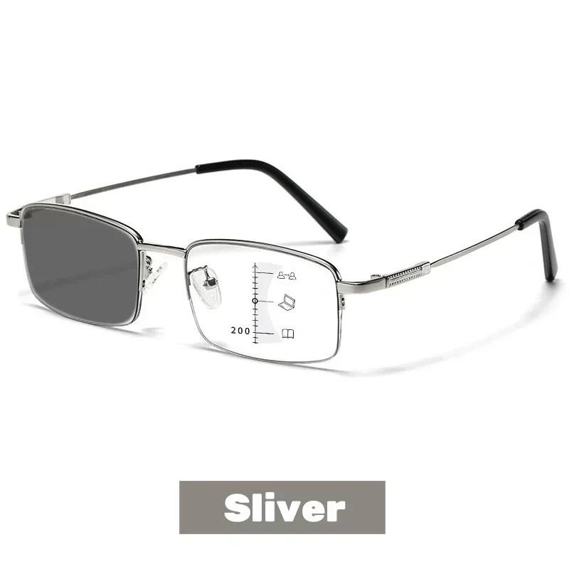 3 in 1 Photochromic Multifocal Presbyopia Spectacles New Trendy Outside Color Changing Sunglasses Plus Diopter +1.0 TO +4.0 Eyewear