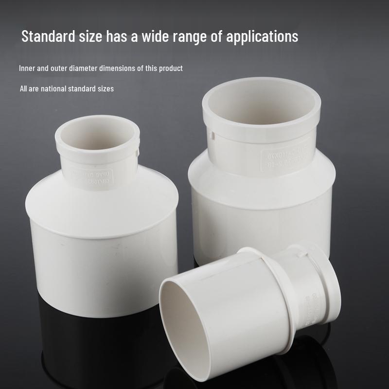 PVC Reducing Tee Pipe Fitting 50/75/110 mm - Eccentric Drain Connector Adapter
