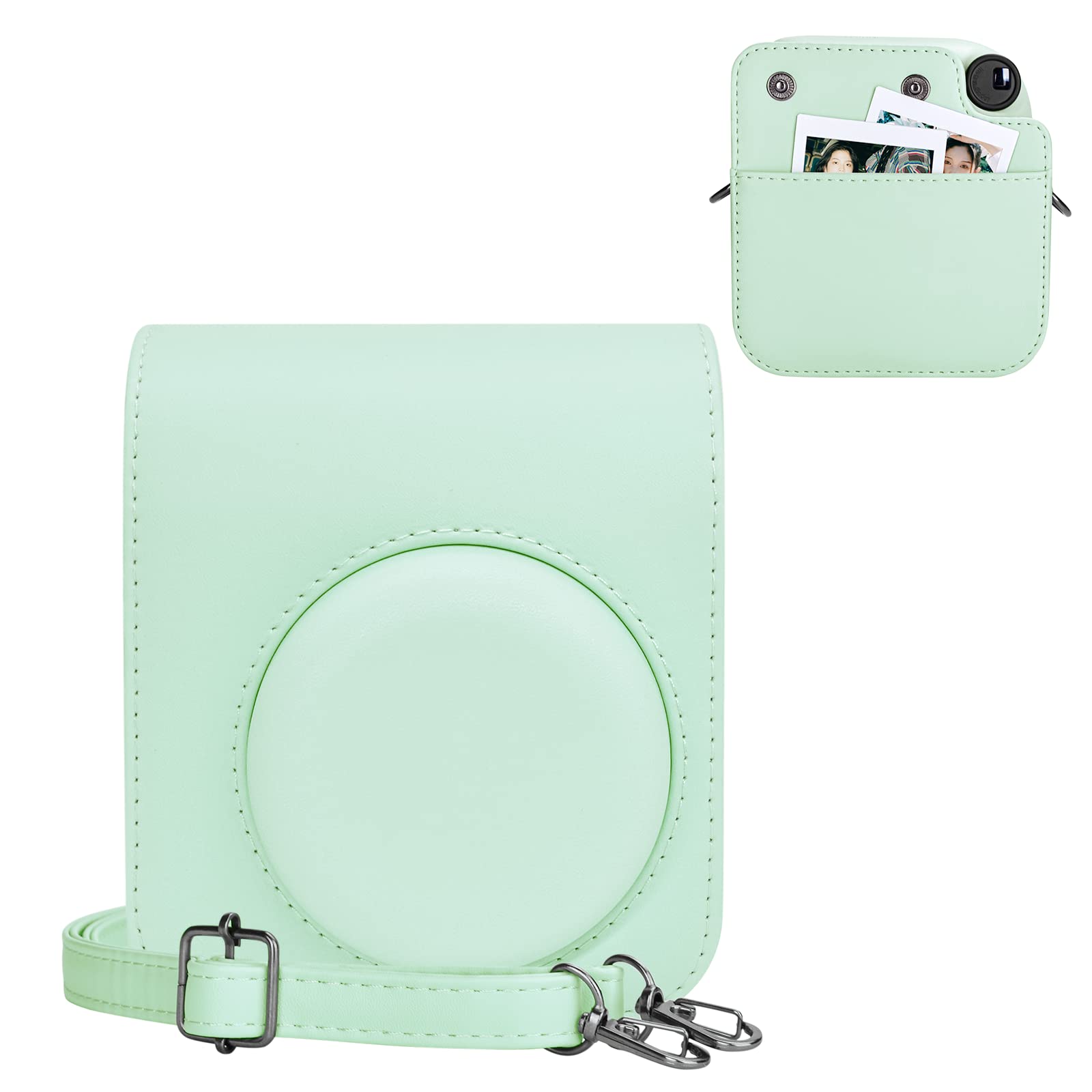 

kinokoo instax mini 12 Fujifilm instax mini 12 camera instax opens with shoulder strap included case, case, case, magnet, (Green) зелений
