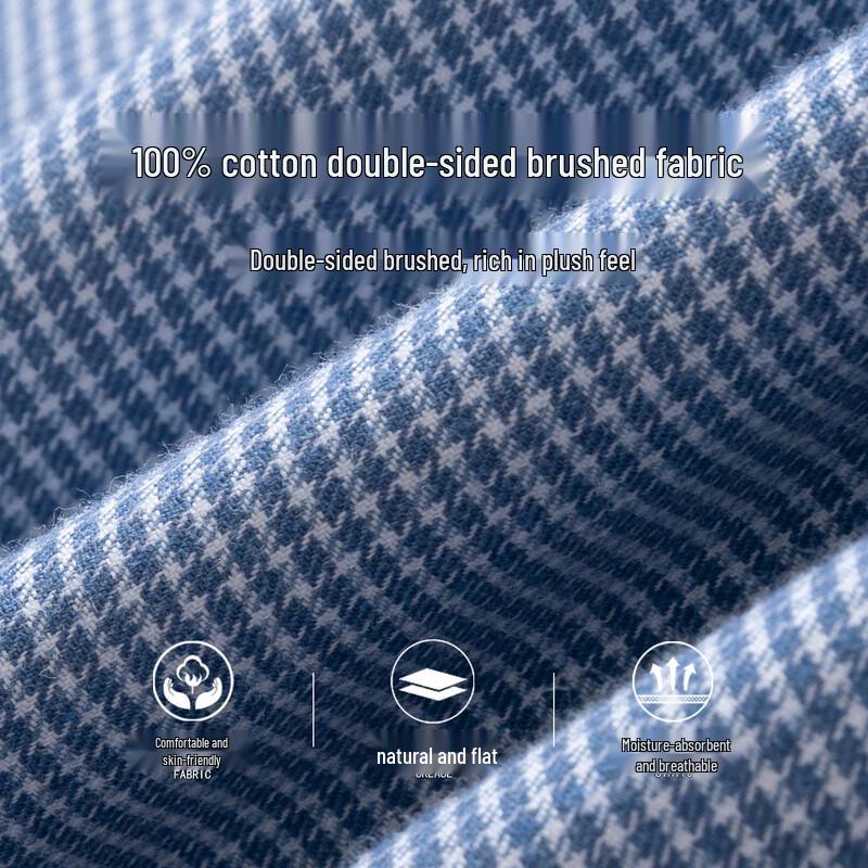 FIRS Men's Double-Sided Brushed Flannel Long-Sleeve Shirt