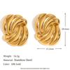 MamacitaSlay Unique Design 18K Gold Plated Stainless Steel Asymmetric Earrings Banquet Waterproof Jewelry Women's Charm Gift