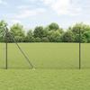 VidaXL Chain Link Fence Set of 2 Metal Grey 25 X 1.5 M Durable 3351200