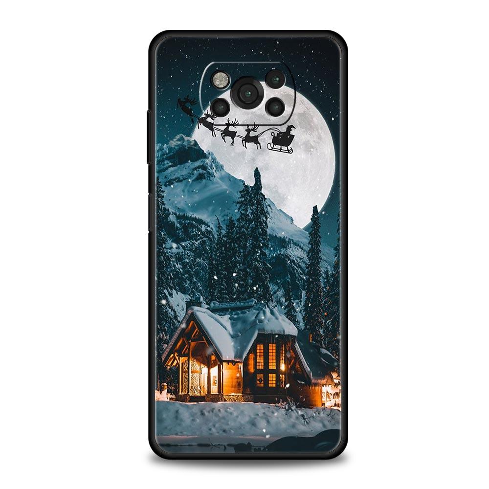 Phone Case For Xiaomi Poco X6 X5 X4 Pro 5G X3 NFC F5 F4 M5 M4 M3 F3 GT C51 C50 C55 Soft Black Cover Christmas Graphic Printed