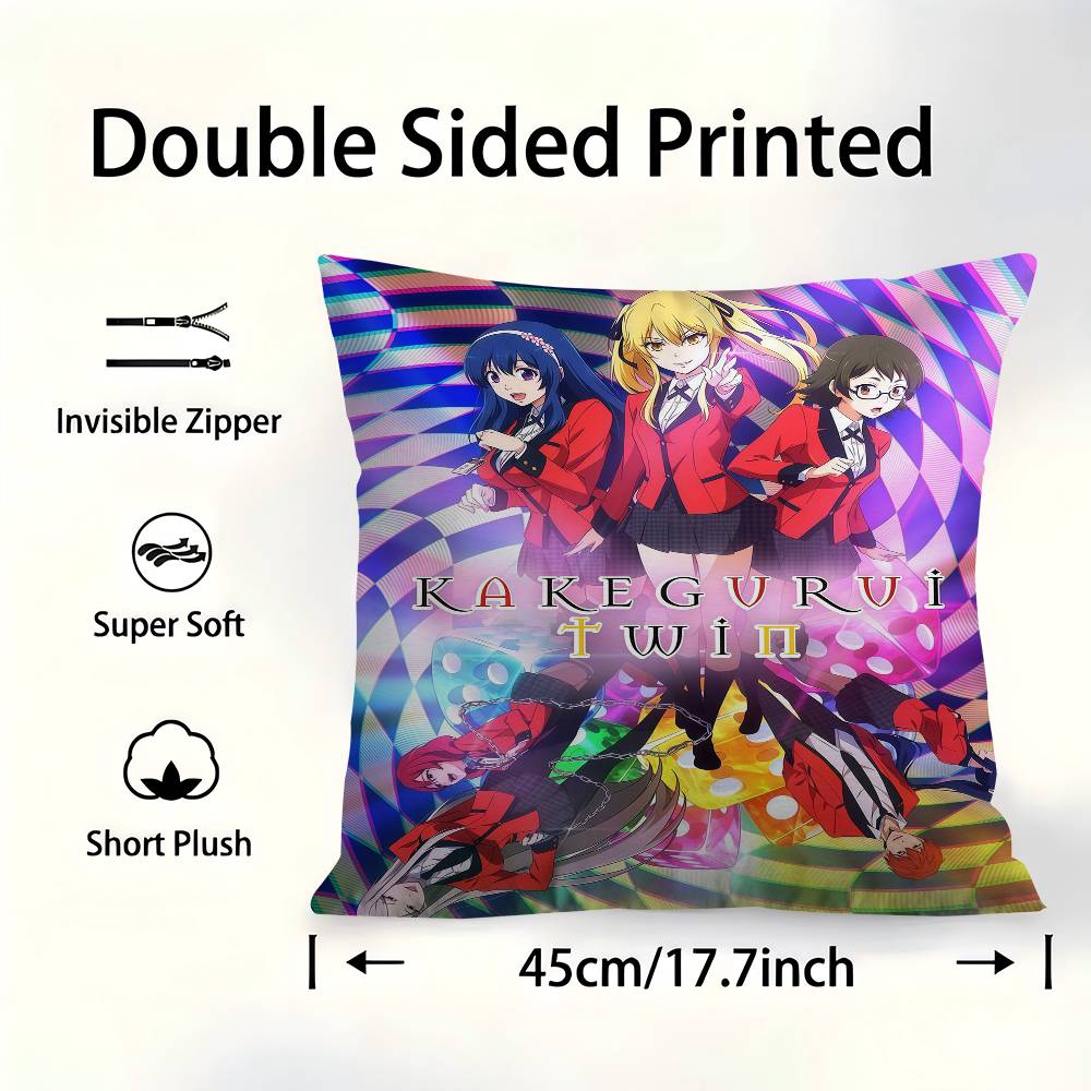 Anime Kakegurui Jabami Yumeko Pillow Anime Pillow Sofa Bed Head Pillow Cover Cushion Cover Fashion