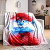1Pc Colorful Smurf Watercolor Art Blanket Soft And Comfortable Casual Warm Camping Travel Christmas Halloween Xmas Gift M924322