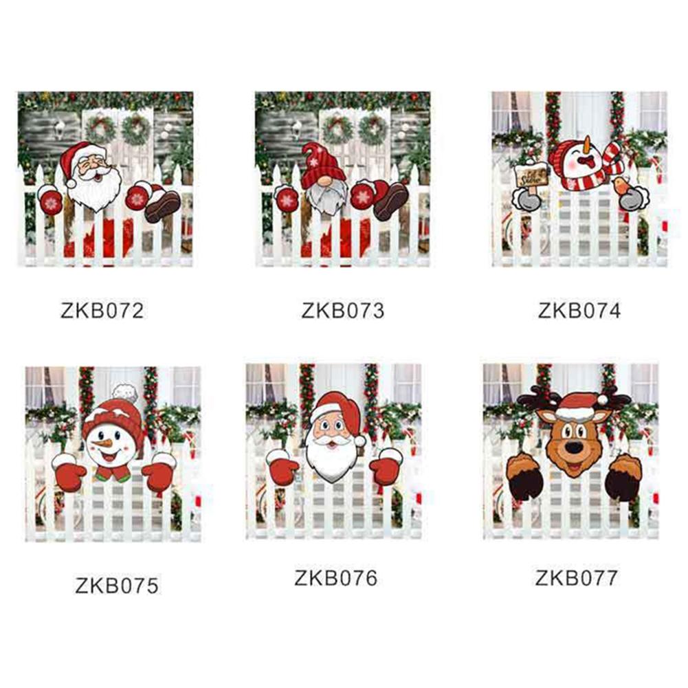 Christmas Fence Decoration DIY Garden Fence Sign Outdoor Xmas Decor Santa Clause