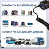 4-Ports USB Quick Chargerwith LED Voltmeter Dual PD And Dual QC3.0 Fast Charge Adapter Waterproof For Car Boat And Motorcycle 12/24V