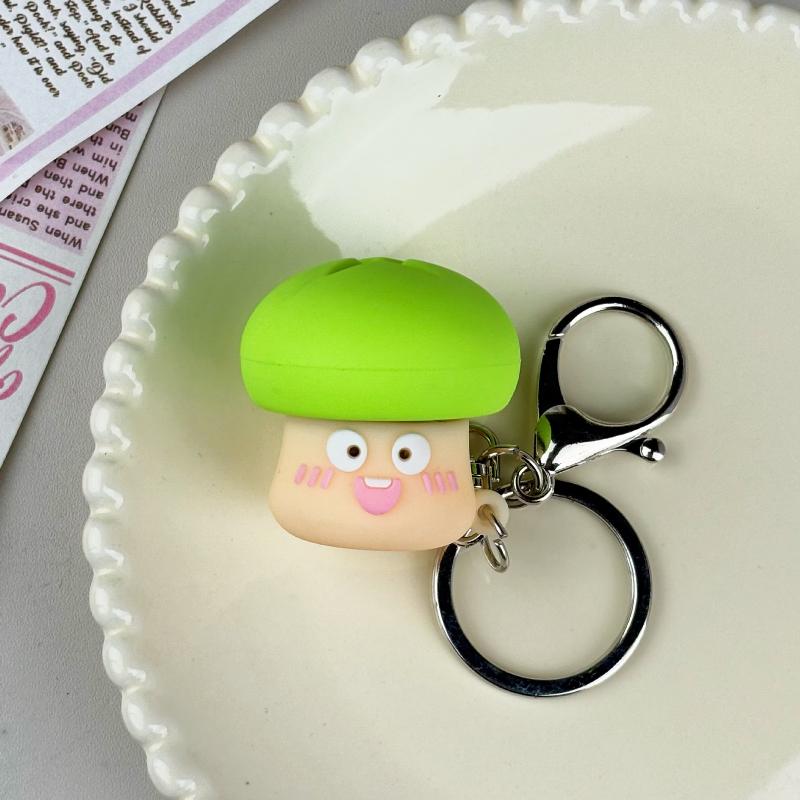 1Pcs Mini Abstract Mushroom Button Keychain Stress Relief Clicker Pendant Decompression Keyring Backpack Hanging Decoration