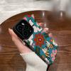 Pionowa Skóra Licowa Floral Shell Miękki Silikonowy Pokrowiec na Telefon Tylna Pokrywa z Pełną Ochroną Obiektywu Aparatu dla iPhone