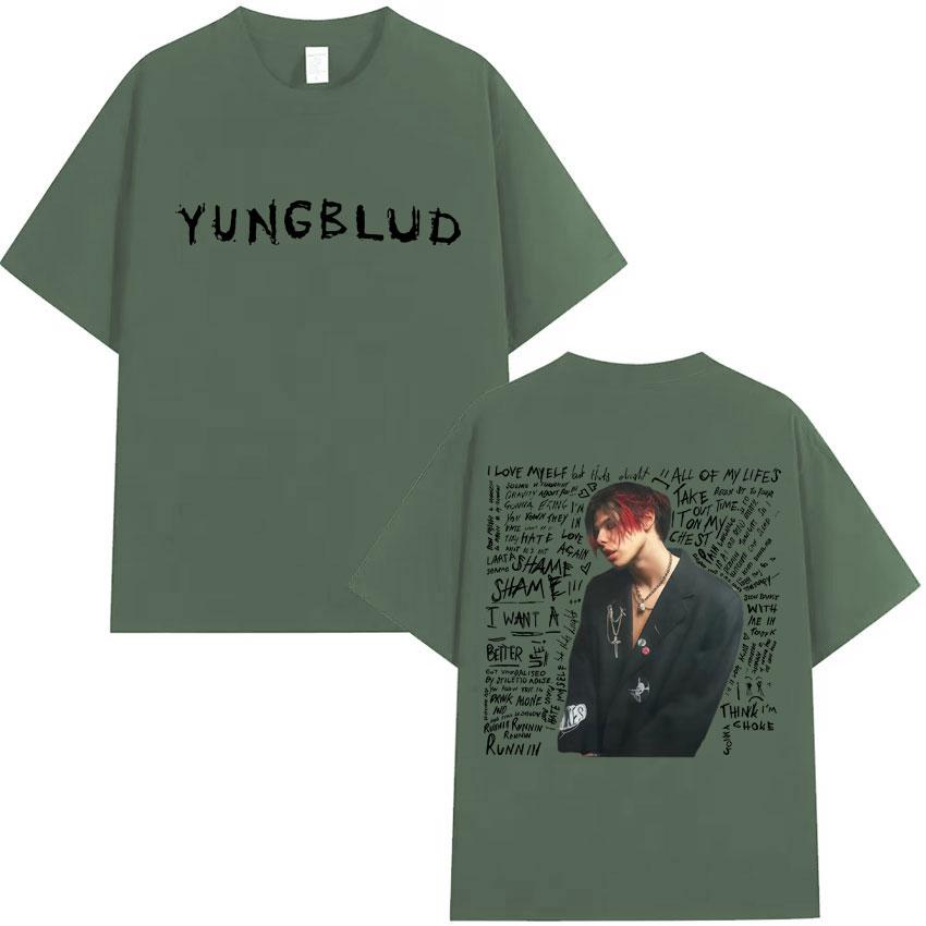 

Rapper Yungblud Print T Shrit Mens Clothing Oversized Gothic Tshrit High Quality Short Sleeve Tee Hip Hop Tops Streetwear Unisex 3XL