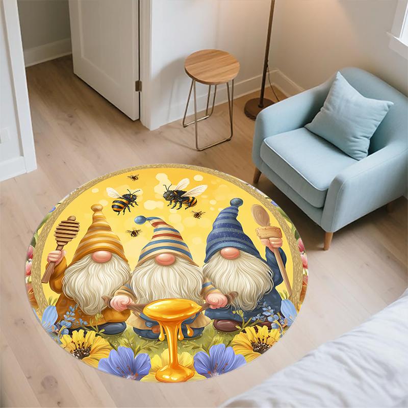 Sunflower pattern round rug,Carpet Rug for Living Room Bedroom Sofa Playroom Decor,Non-slip Floor Mat,Holiday Gifts and Birthday Gifts.