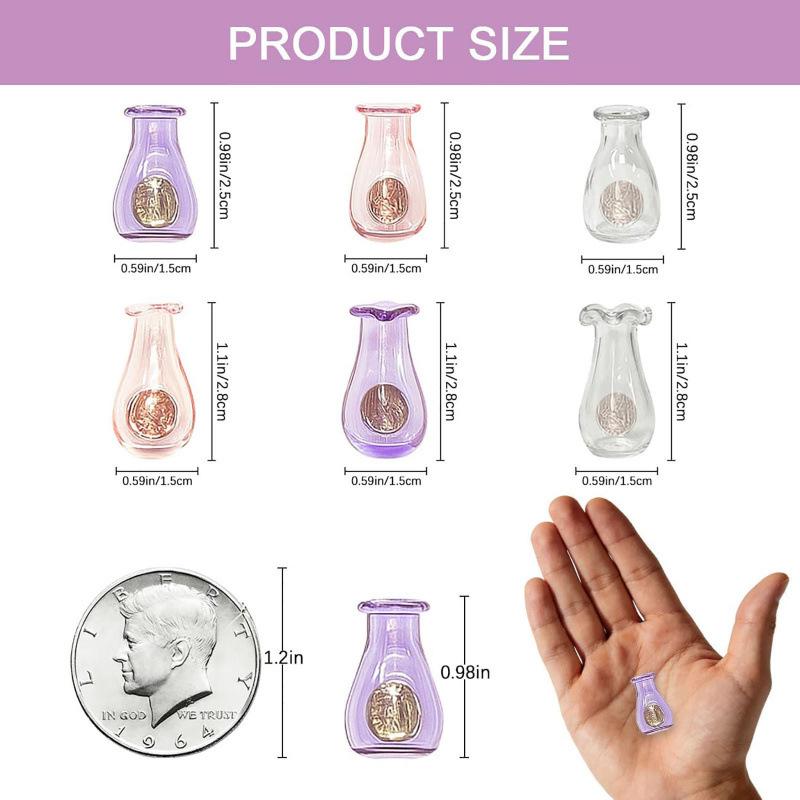 Mini Magnetic Vase Refrigerator Magnet with Magnet Glass Small Vase Kitchen Fridge Decor Creative Magnetic Ornament 3-Pack